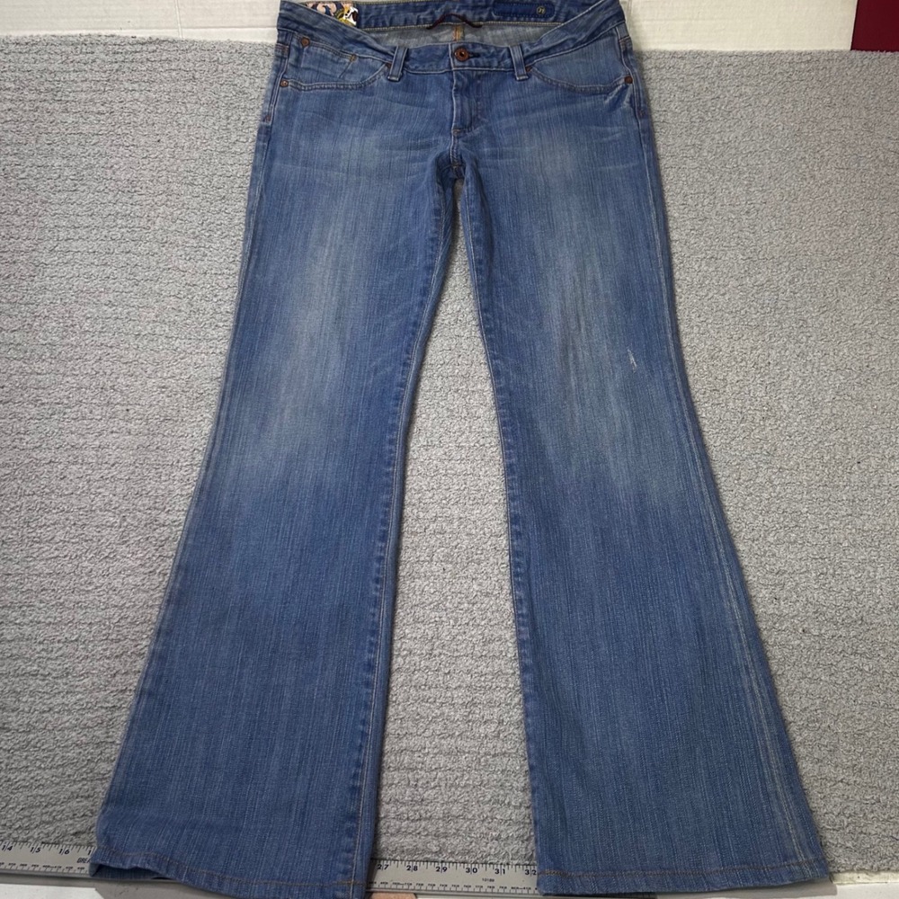 AG Adriano Goldschmied‎ Angel Flare Ultra Low Rise 31 Blue Y2K Vintage 90s